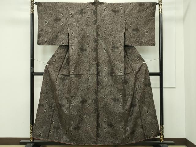 平和屋本店■極上　本場大島紬　9マルキ　孔雀羽文　逸品　未使用　CZAA2702s5 平和屋本店□極上 本場大島紬 9マルキ 孔雀羽文 逸品 未使用