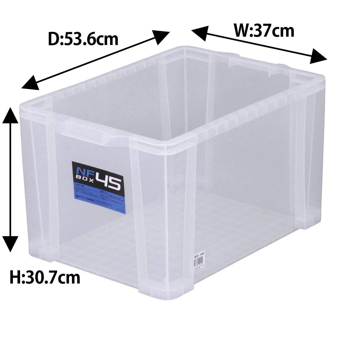 JEJアステージ 収納ボックス NFボックス 45 クリア 奥行53.6×高さ30.7×幅37cm 6個セット