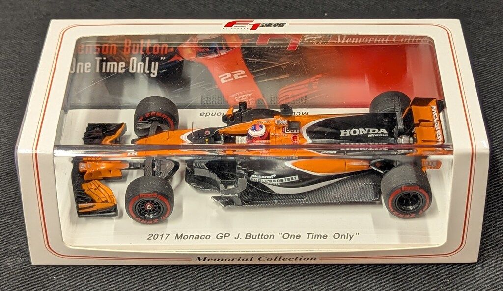MINIMAX 1/43 sparkmodel F1 F1速報 MonacoGP J.Button One Time Only