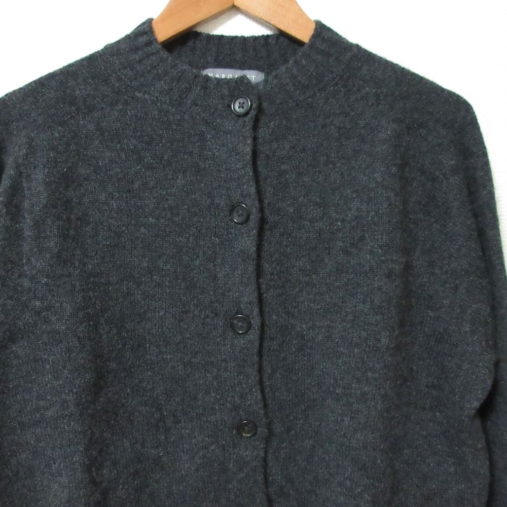 美品 24AW MARGARET HOWELL マーガレットハウエル TWISTED CASHMERE WOOL CARDIGAN カーディガン サイズ2 グレー レディース 古着 中古 MARGARET HOWELL - 美品 24AW MARGARET HOWELL マーガレット