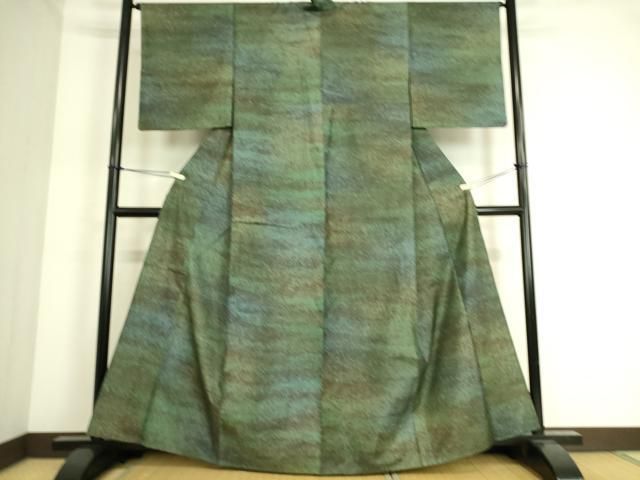 平和屋着物▽本場縞大島紬　単衣　横段文　反端付き　正絹　逸品　DAAS0488az 平和屋着物▽本場縞大島紬 単衣 横段文 反端付き 正絹 逸品 DAAS0488az
