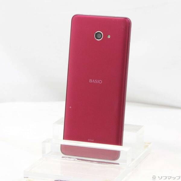 中古品〕 BASIO4 32GB ワインレッド KYV47 auロック解除SIM