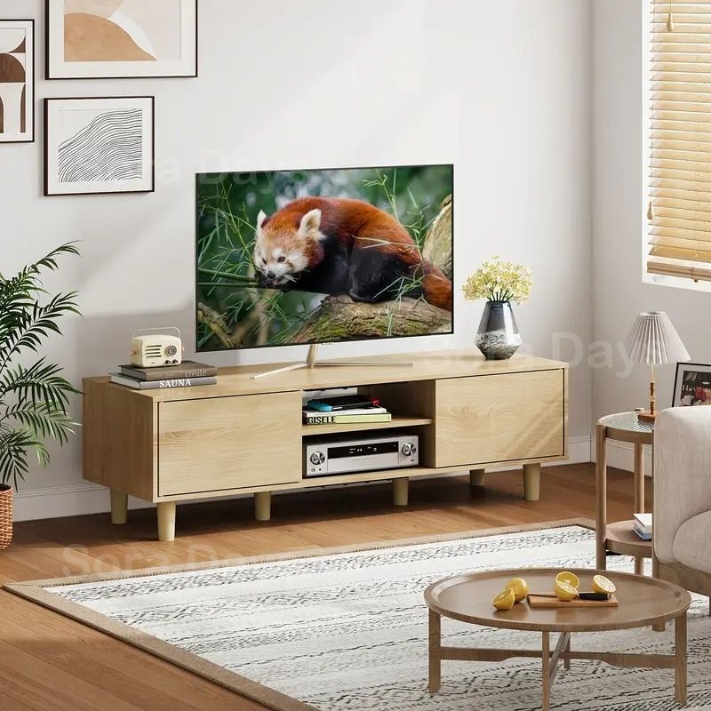 リビング収納 テレビ台 木製ドア付き収納 ロータイプ 幅120cm 32～45 