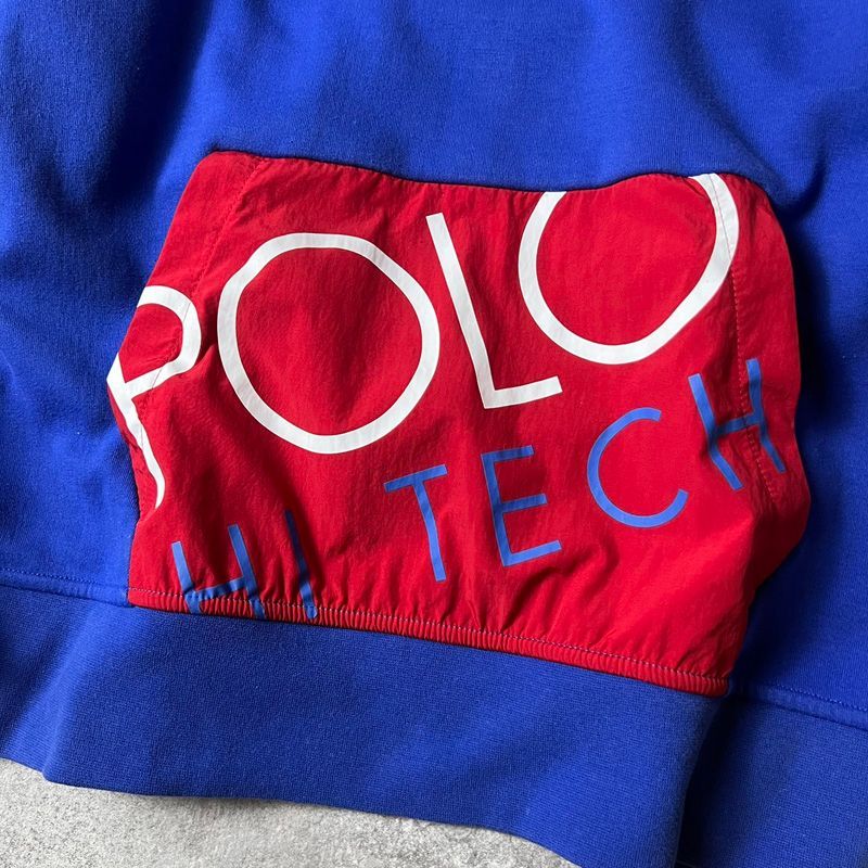 復刻 POLO HI TECH RALPH LAUREN ナイロン 切替 スウェット フード