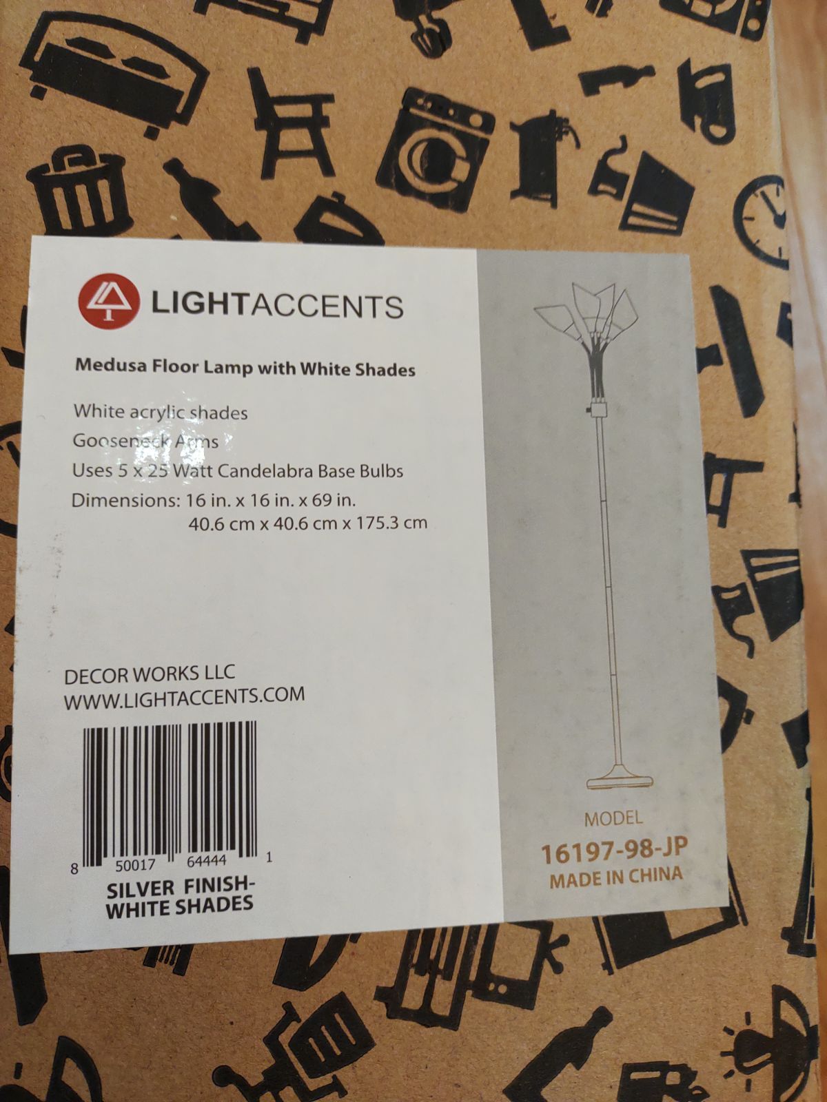 2-44 メデューサ フロアランプ Amazon.co.jp : Light Accents メデューサ シルバー フロアランプ