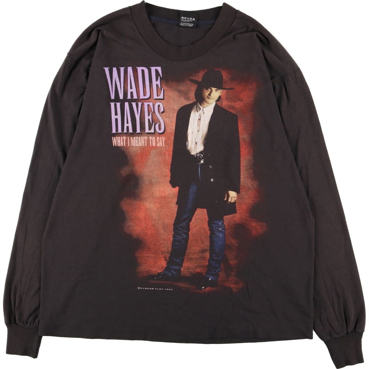 古着 90年代 スクリーンスターズ SCREEN STARS WADE HAYES ウェイドヘイズ TOUR 1995 両面プリント ロンT バンドTシャツ バンT/eaa358162