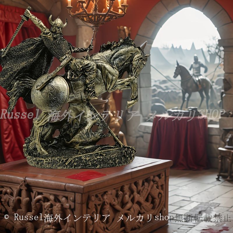 値下】北欧 リンズハンマル社 バイキング& 馬の置物 クリスタルガラス