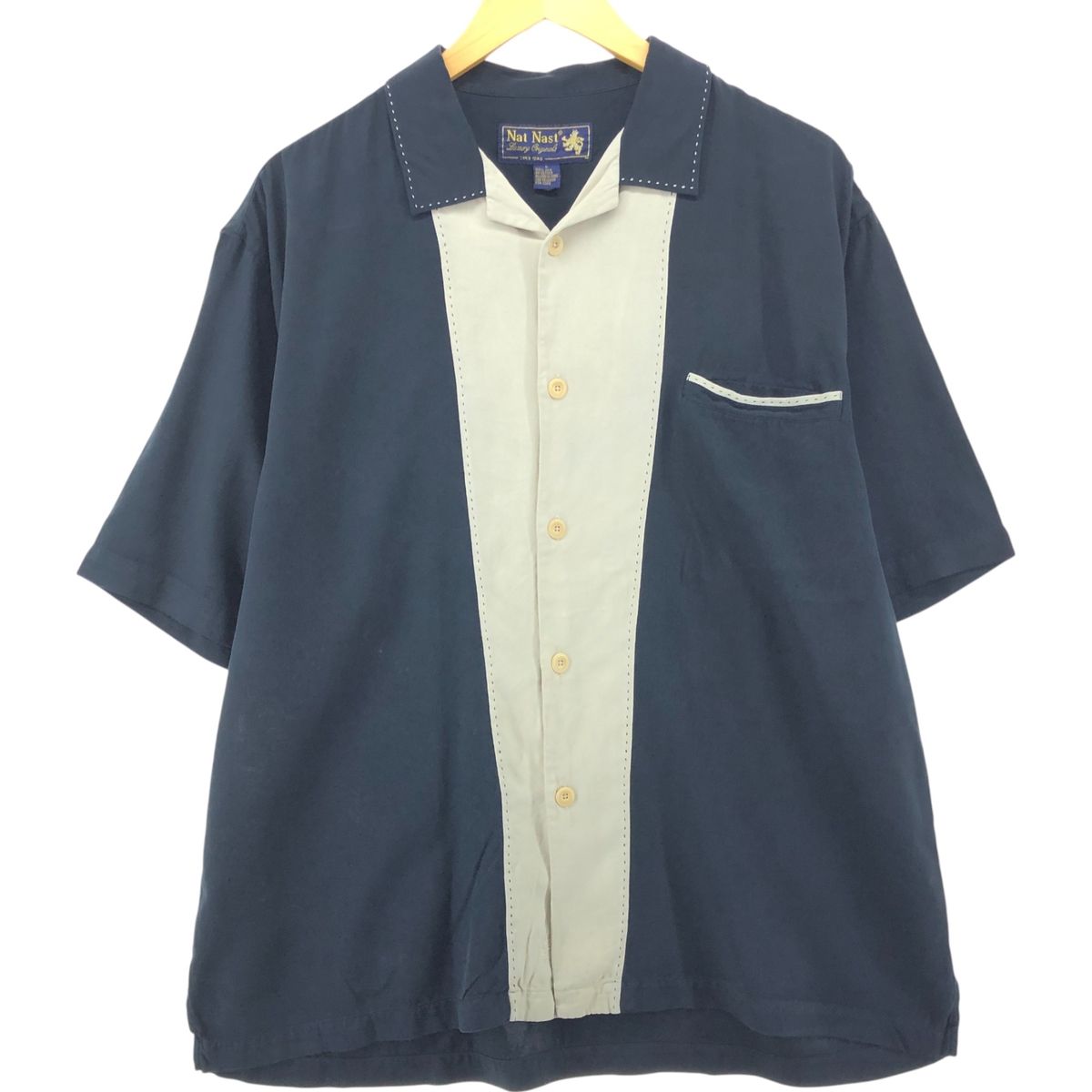メンズ 90s Nat Nast ナットナスト シルク シャツ 半袖 オープンカラー