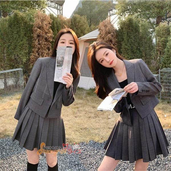 女の子 卒業式スーツ 卒服 JK制服 グレー 2点セット 高校生 韓国 制服 フォーマル ブレザー ダンス衣装 スクール 中学生 小学生 高品質 お