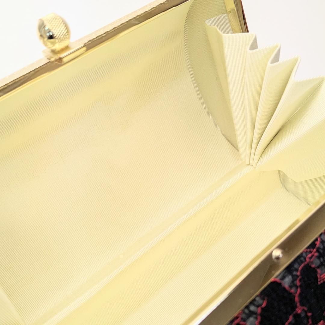 草履バッグセット 振袖用 エナメル×レース 金×赤 フリーサイズ u72-5