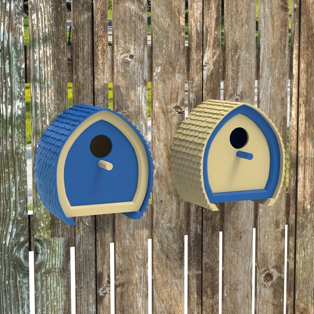 巣箱 鳥の巣 鳥の巣箱 バードハウス バードルーム 鳥用品 鳥かご 巣箱 庭園 自然 装飾 壁掛け 休憩所 ミニハウス ユニーク プラスチック 青 カーキ 止まり木 庭装飾 ギフト プレゼント
