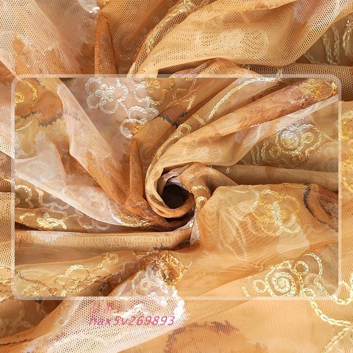 カシュクール胸元 シースルー刺繍半袖ロングフワンピース