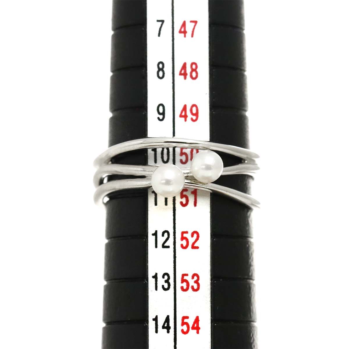 タサキ TASAKI 10.5号 リング アコヤ真珠 3.6mm K18 WG ホワイト  