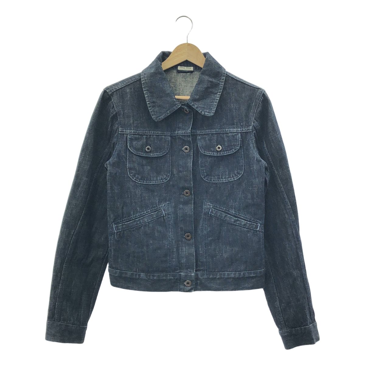 miumiu 23AW クロップドデニムジャケット ☆新作☆MIU MIU☆クロップドデニムジャケット☆コットン100