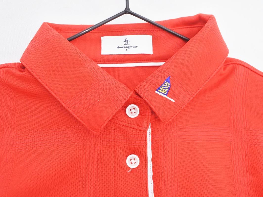 【即日発送】美品。Munsingwear 赤 ゴルフウェアポロシャツ Munsingwear マンシングウェア ゴルフウェア 半袖 ポロシャツ