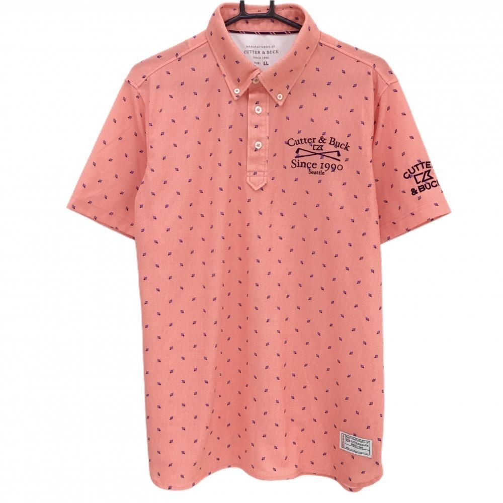 美品】カッターアンドバック 半袖ポロシャツ サーモンオレンジ