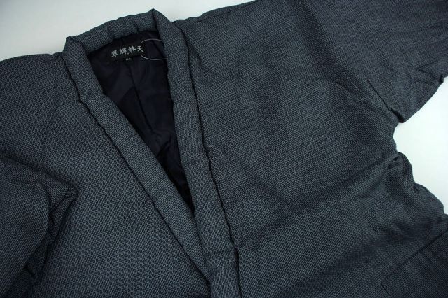 呉服屋 男性用半天 はんてん メンズ フリーサイズ LLサイズ 黒×白 男物