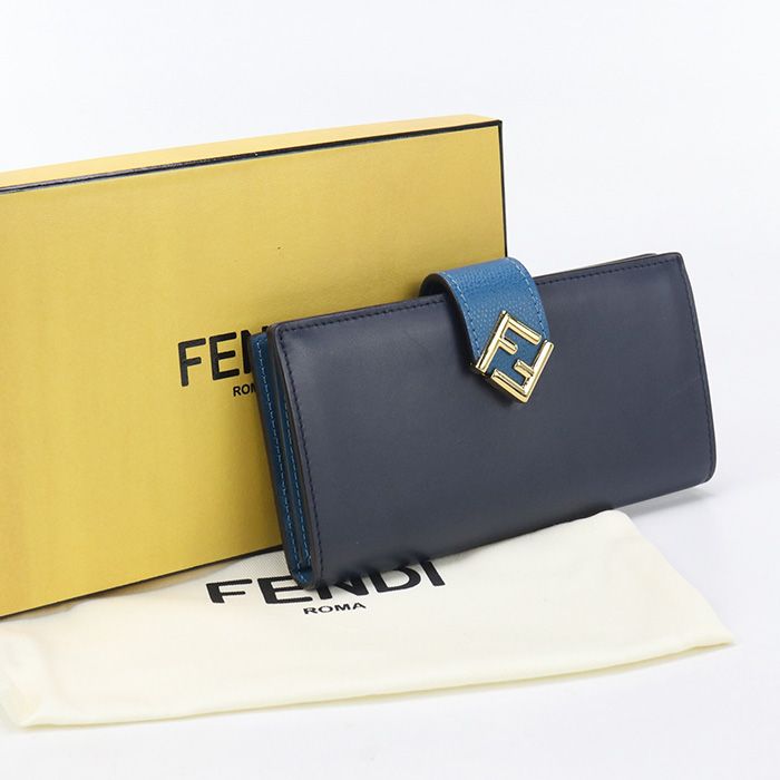 【美品】フェンディ 長財布 ダイアモンド コンチネンタル FFディテール FENDI フェンディ コンチネンタルウォレット FFダイヤモンド