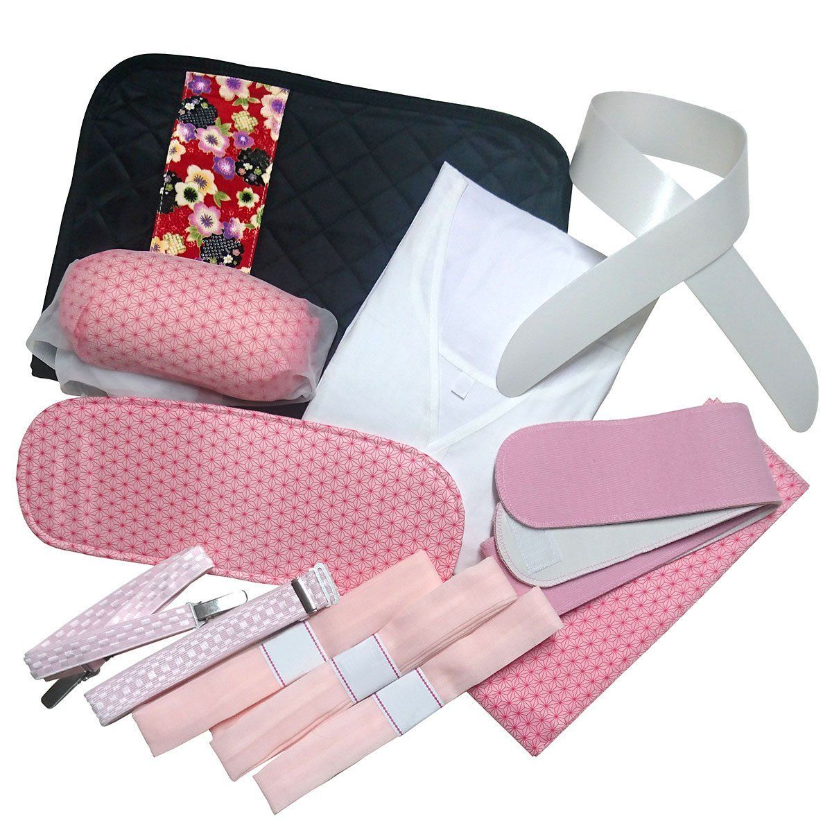 キルティングバック入り 着物着付け用セット（和装小物１２点セット） Ｌサイズ