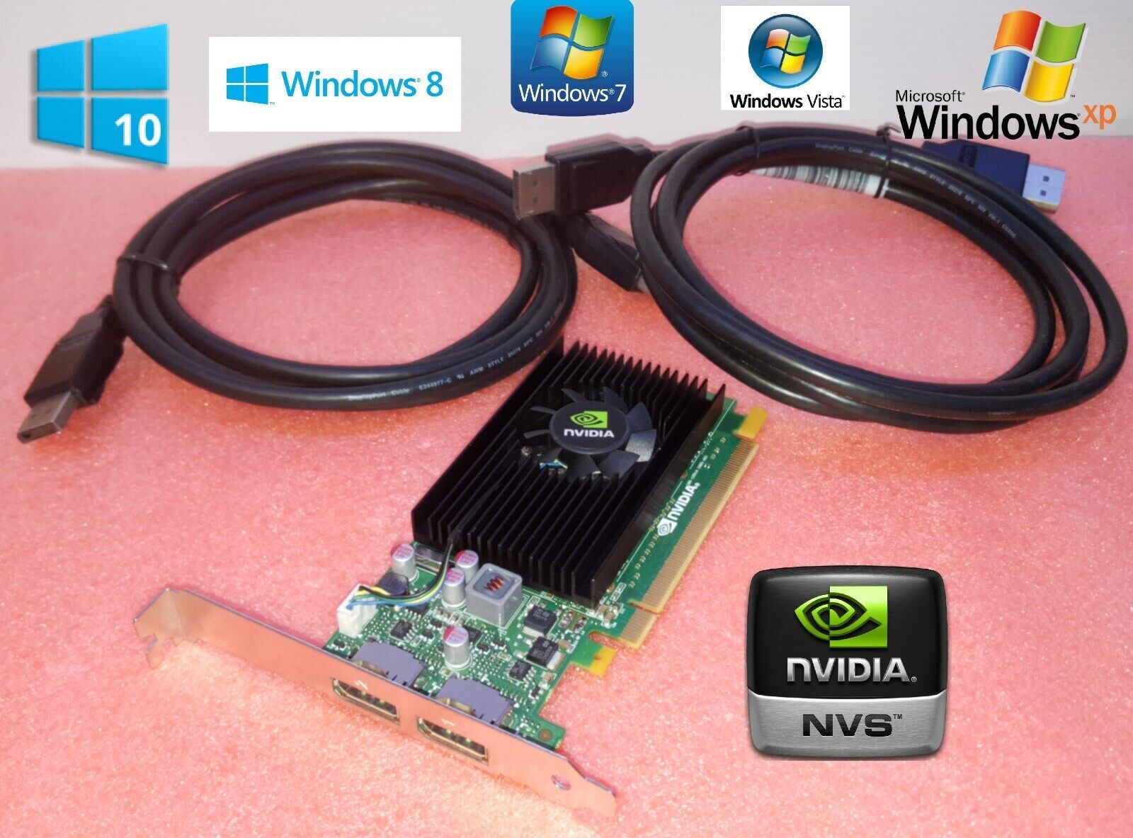 HP Compaq 8100 8200 8300 Elite NVIDIA デュアル Displaypt ビデオ カード (6 フィート ケーブル付き)