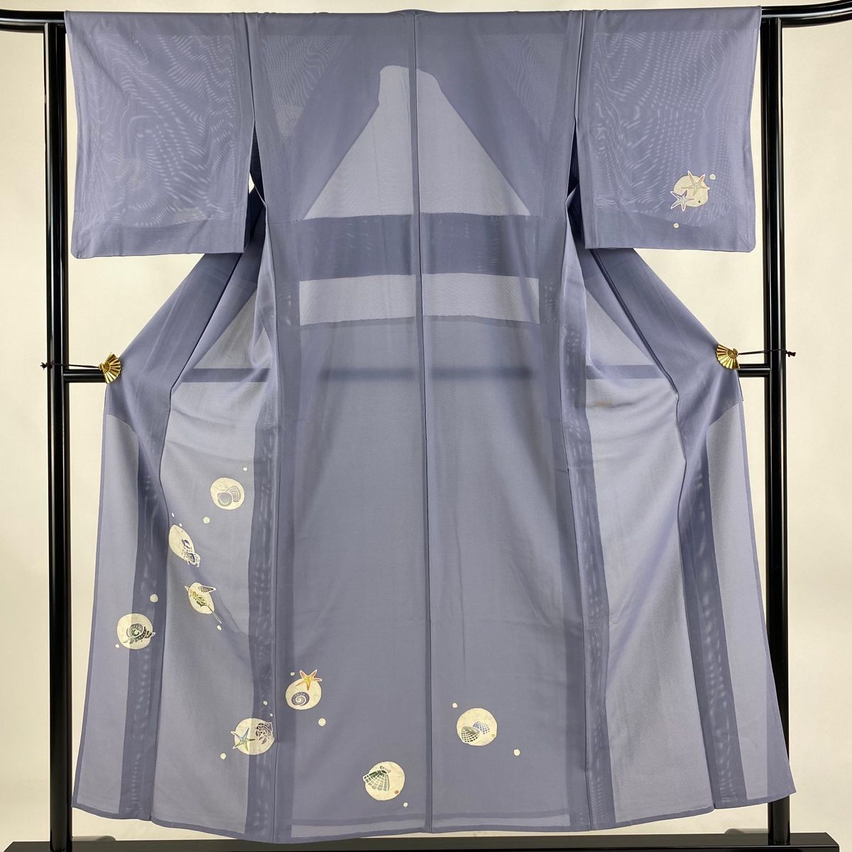 訪問着セット 枝花 美品 未使用品 訪問着 枝花 くすみ紫 枝花 綸子 金彩 身丈162.0cm 証紙正絹