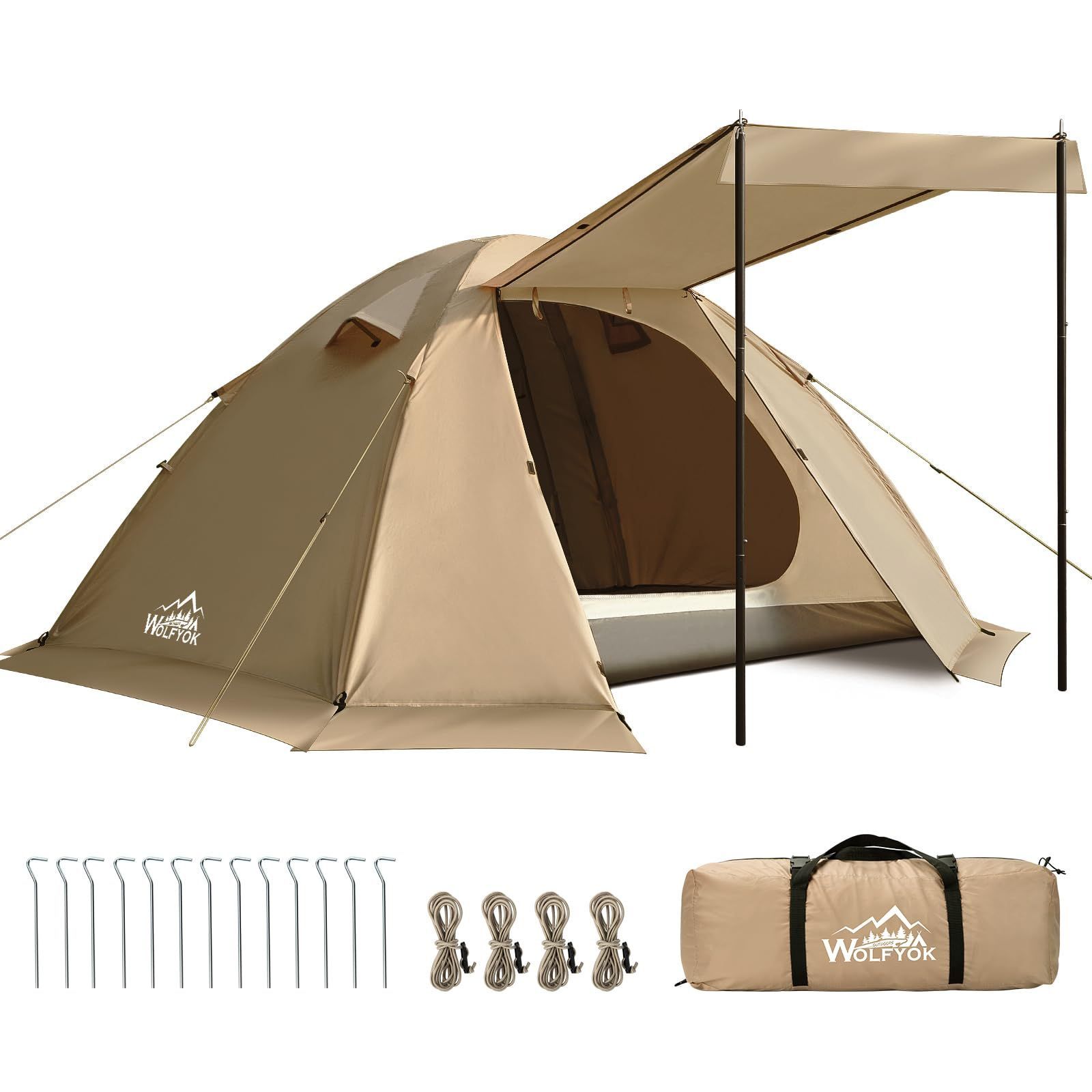 未開封 ドームテント 2-4人用 防水 通気 テント KingCamp ワンタッチ