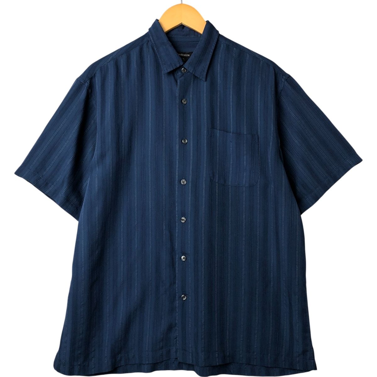 古着 ヴァンヒューゼン VAN HEUSEN ストライプ柄 半袖 レーヨンシャツ ボックスシャツ メンズL相当 /eaa562052 古着 ヴァンヒューゼン VAN HEUSEN ストライプ柄 半袖 レーヨン