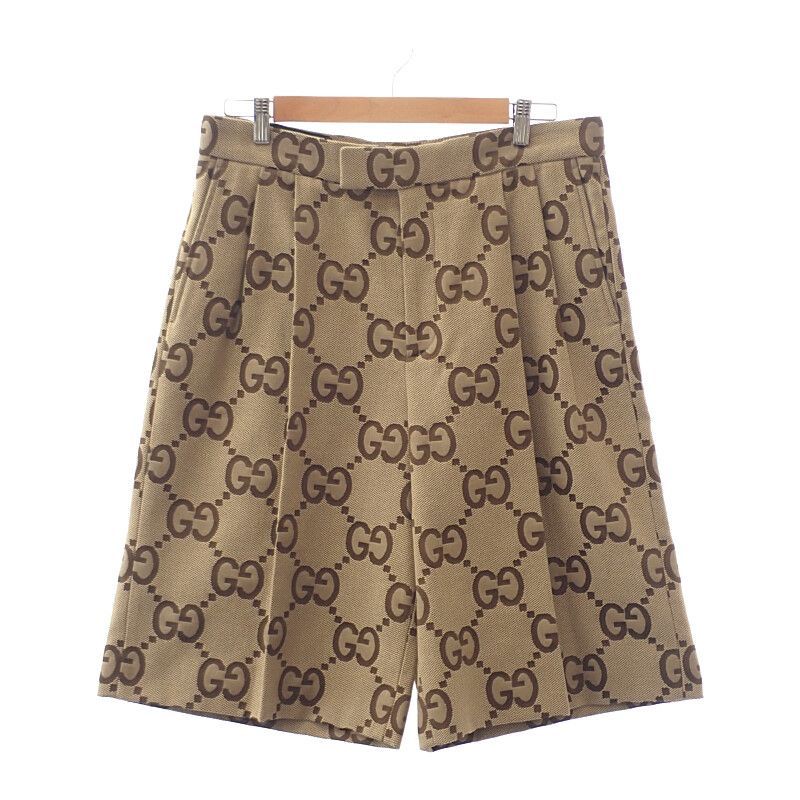 グッチ GUCCI ジャンボGG ハーフ 50 673181_ZAHT6_2580 パンツ コットン ポリエステル ベージュ レディース