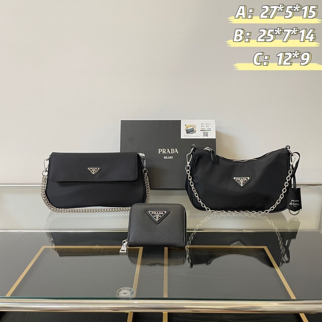 TOP New 2025 高品質3点セット - Prada アンダーアームバッグ 3in1チェーンバッグ 財布 特別割引 | -MM輸入
