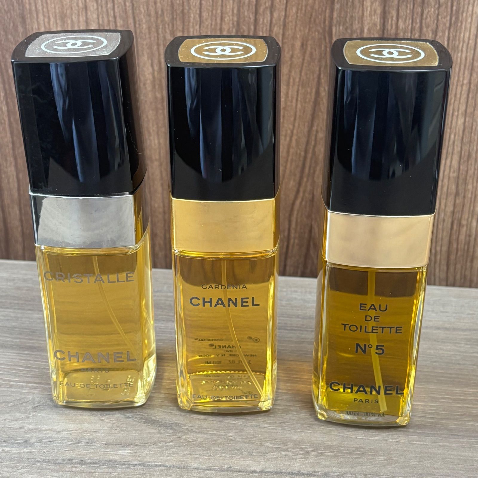 3本セット CHANEL シャネル CRISTALLE100ml GARDENIA 100ml EAU DE TOILETTE N5 100ml