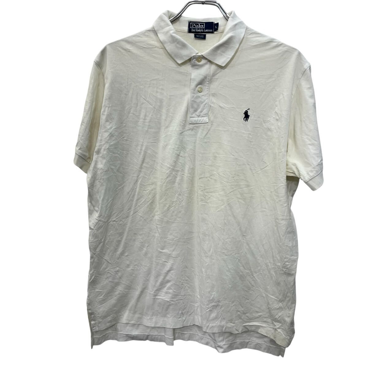 POLO RALPH LAUREN 半袖 ポロシャツ L ホワイト ポロラルフローレン 古着卸 アメリカ仕入 a707-5481