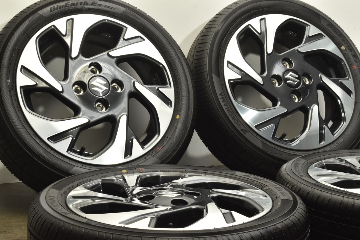 バリ溝！キレイ！9分★スズキ スペーシア 純正 165/55R15 グッドイヤー GT-ECO Stage エコステージ 15インチ★ バリ溝 美品スズキ スペーシアカスタム 純正 15in 4.5J +45 PCD100