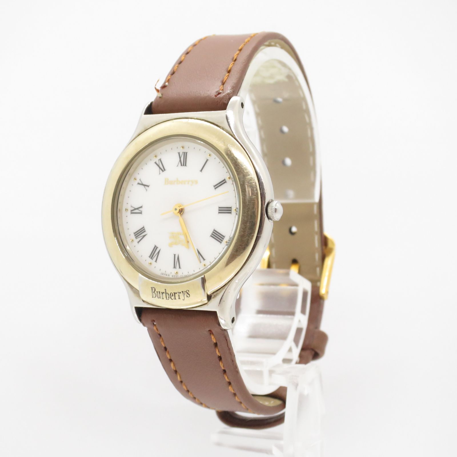 【外箱/美品/新品電池】バーバリー ダイヤ シェル ゴールド レディース 腕時計 新品電池】バーバリー レディース腕時計 6031 ゴールド ホワイト