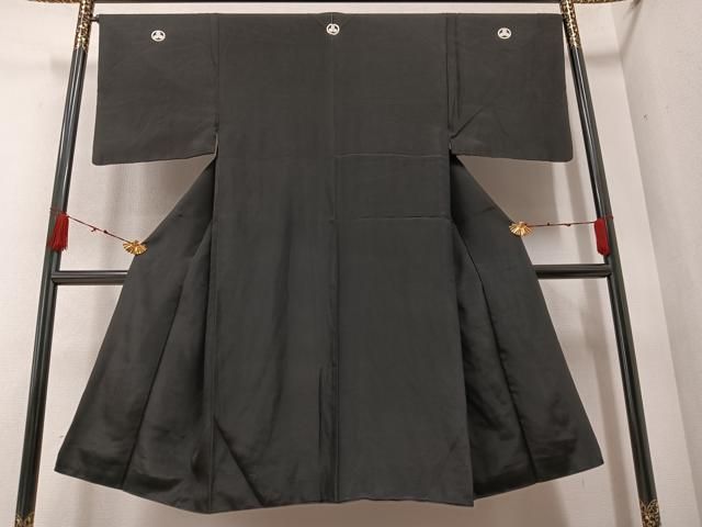 平和屋着物＃男性 羽織 黒紋付き 正絹 逸品 CAAT5734id