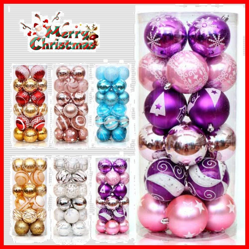 クリスマスボール オーナメント 直径6cm 豪華 24個 セット ツリー飾り ゴージャスな配色 北欧風 クリスマスツリー飾り おしゃれ キラキラ クリスマスデコレーション 部屋 喫茶店 店舗 飾り用 ボール飾り 新年 家庭用 雰囲気が ピ