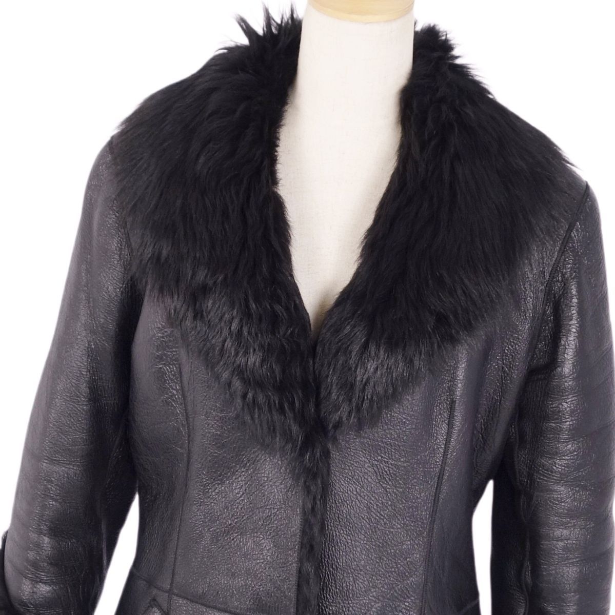 極美品 ロエベ LOEWE コート ムートンコート ラムレザー ファー  