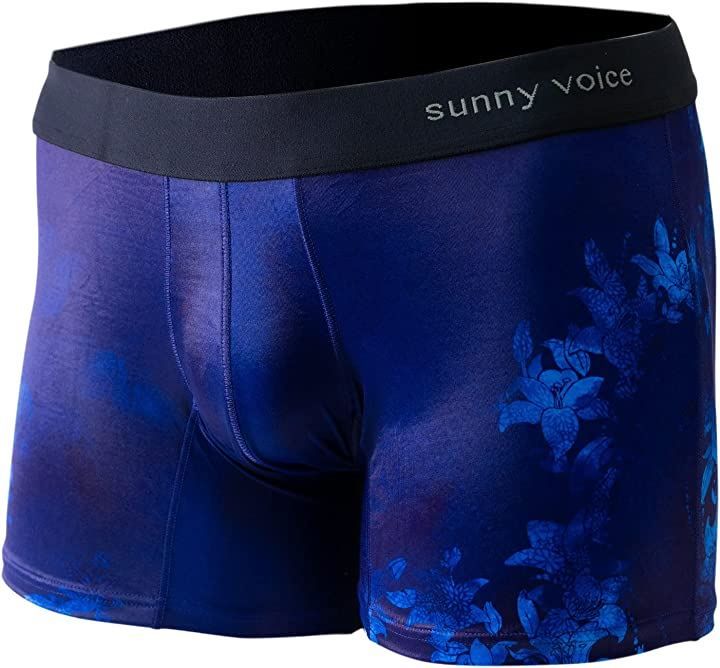 sunny voice サニーボイス メンズ ボクサーパンツ 前閉じ プレゼント つるつるな手ざわり 男性用下着 ギフト 日本製( RyoKen（ネイビー），  L)