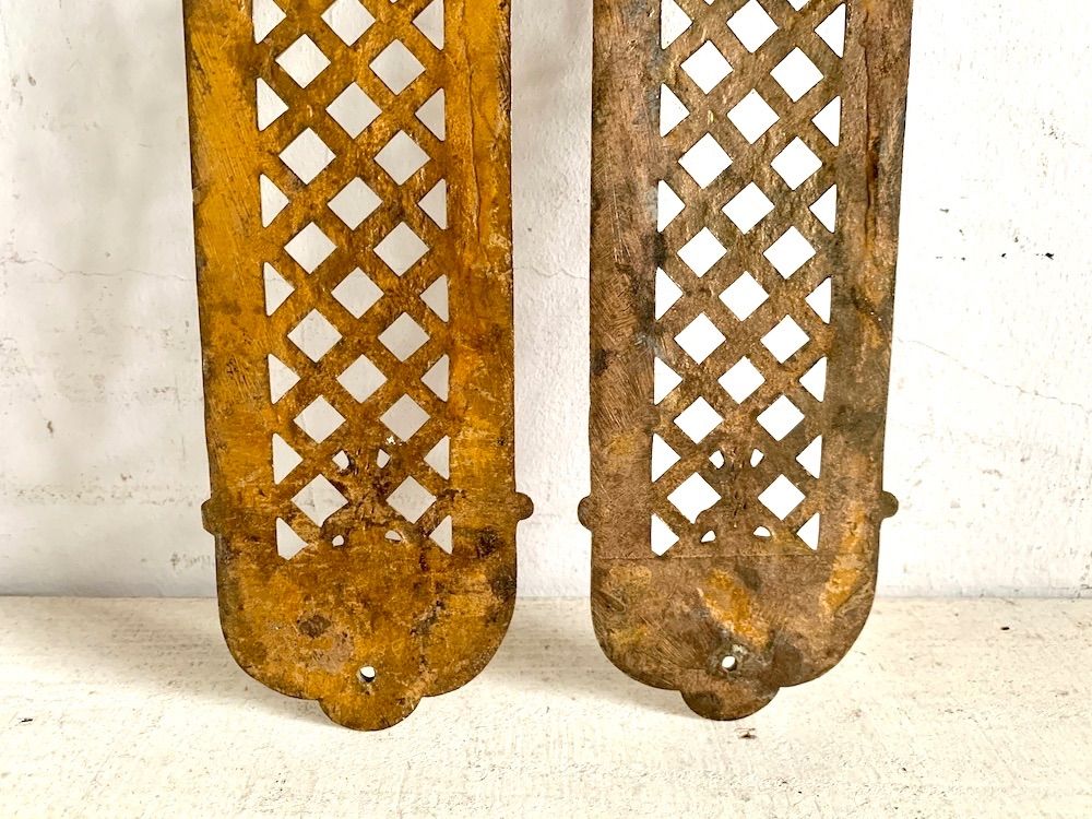 フランスアンティーク真鍮ドアプレートペア2( FA-ac58) クリアランス