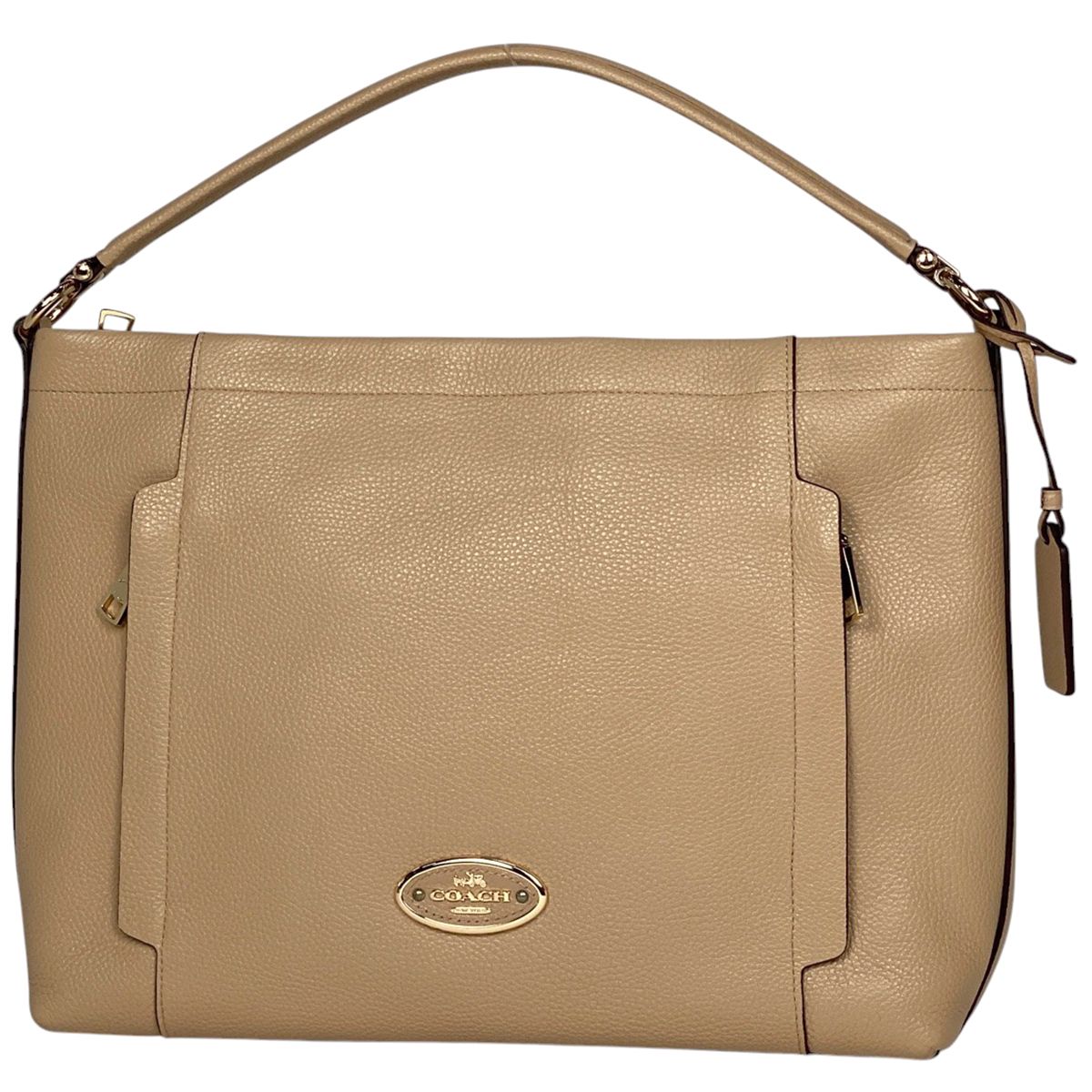 COACH 2WAYブラウンロゴトートバッグ ベージュ