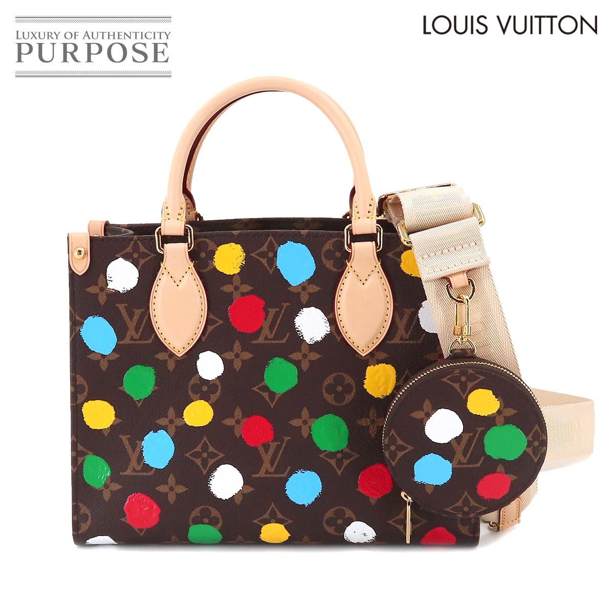 未使用 展示品 ルイ ヴィトン LOUIS VUITTON モノグラム ペインティッド ドット LVxYK オンザゴー PM トート ショルダー  バッグ 90211166 - メルカリ