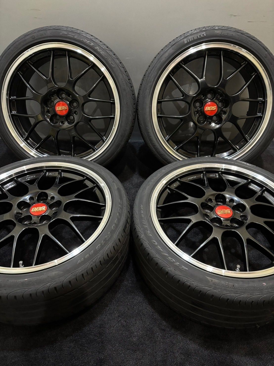 215|40R18 PIRELLI|P ZERO NERO 17年製 BBS RG-R RG804 18インチ 7.5J 45 100 5H 夏タイヤ 4本 プリウス カローラ 1-K397