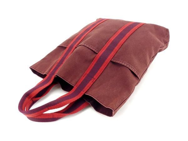 HERMES エルメス フールトゥ PM トートバッグ ブラック×ボルドー