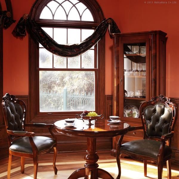 イタリア 家具 ヴェローナクラシック ガラスキャビネット W75 輸入家具 アンティーク風 イタリア製 おしゃれ 感 木製 天然木 リモート 在宅