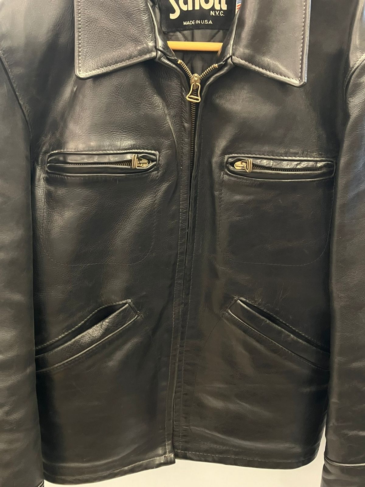 schott ショット　シングルライダース襟付き　36 レザージャケット　USA Schott レザーシングルライダースジャケット 36 schott ショット