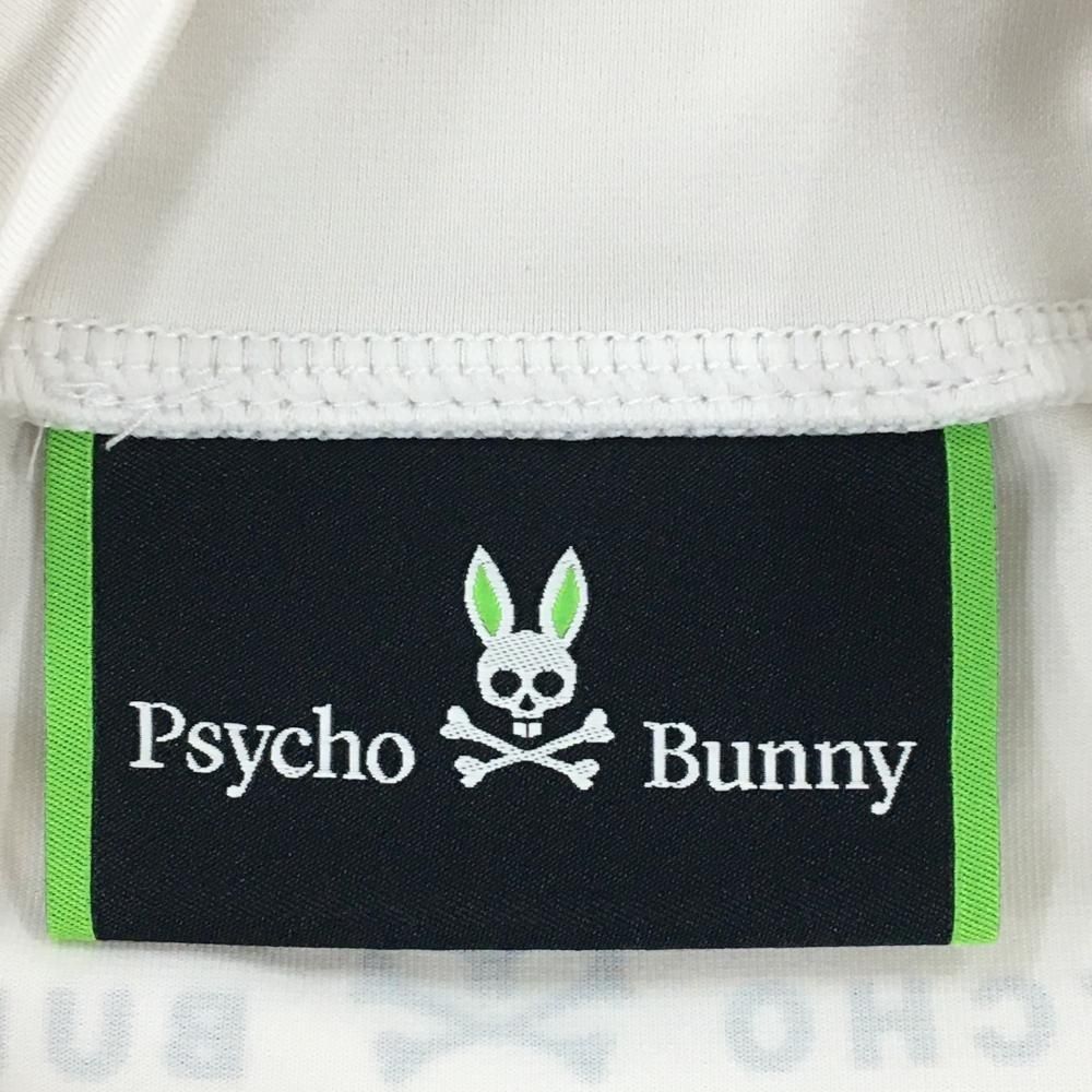 美品】サイコバニー 半袖ハイネックシャツ 白×ネイビー