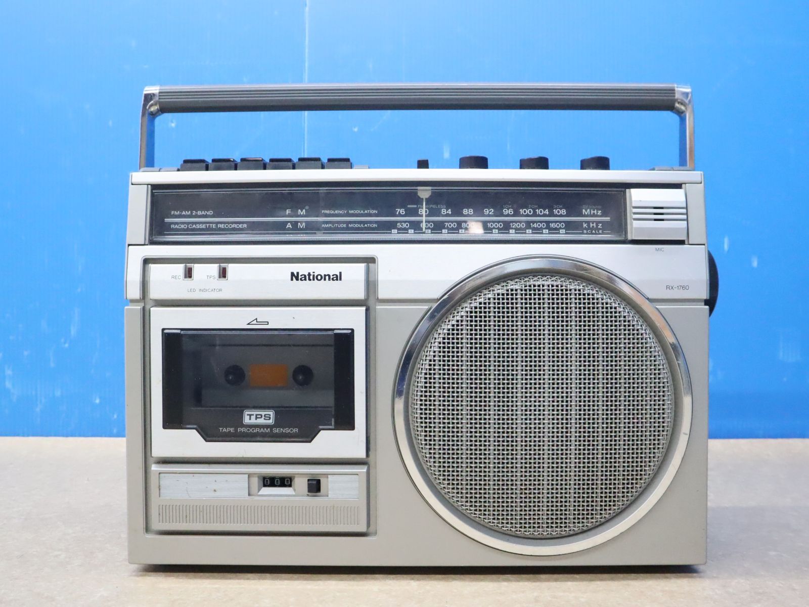 ナショナル テープ ラジオ ラジカセ レトロ 電池式 - オーディオ機器