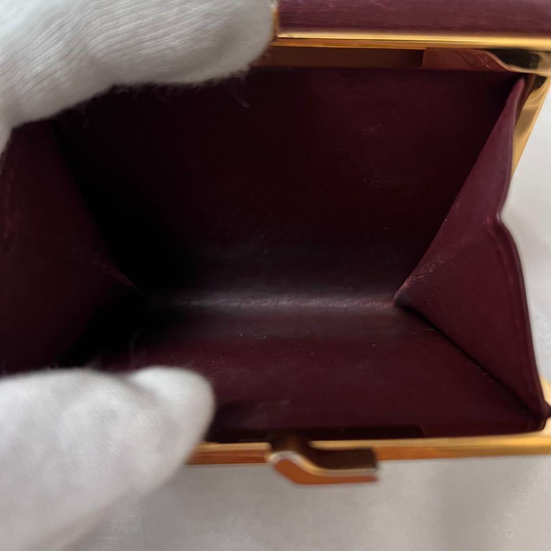 ◇美品◇カルティエマストラインコンパクト財布ボルドー×ゴールド金具