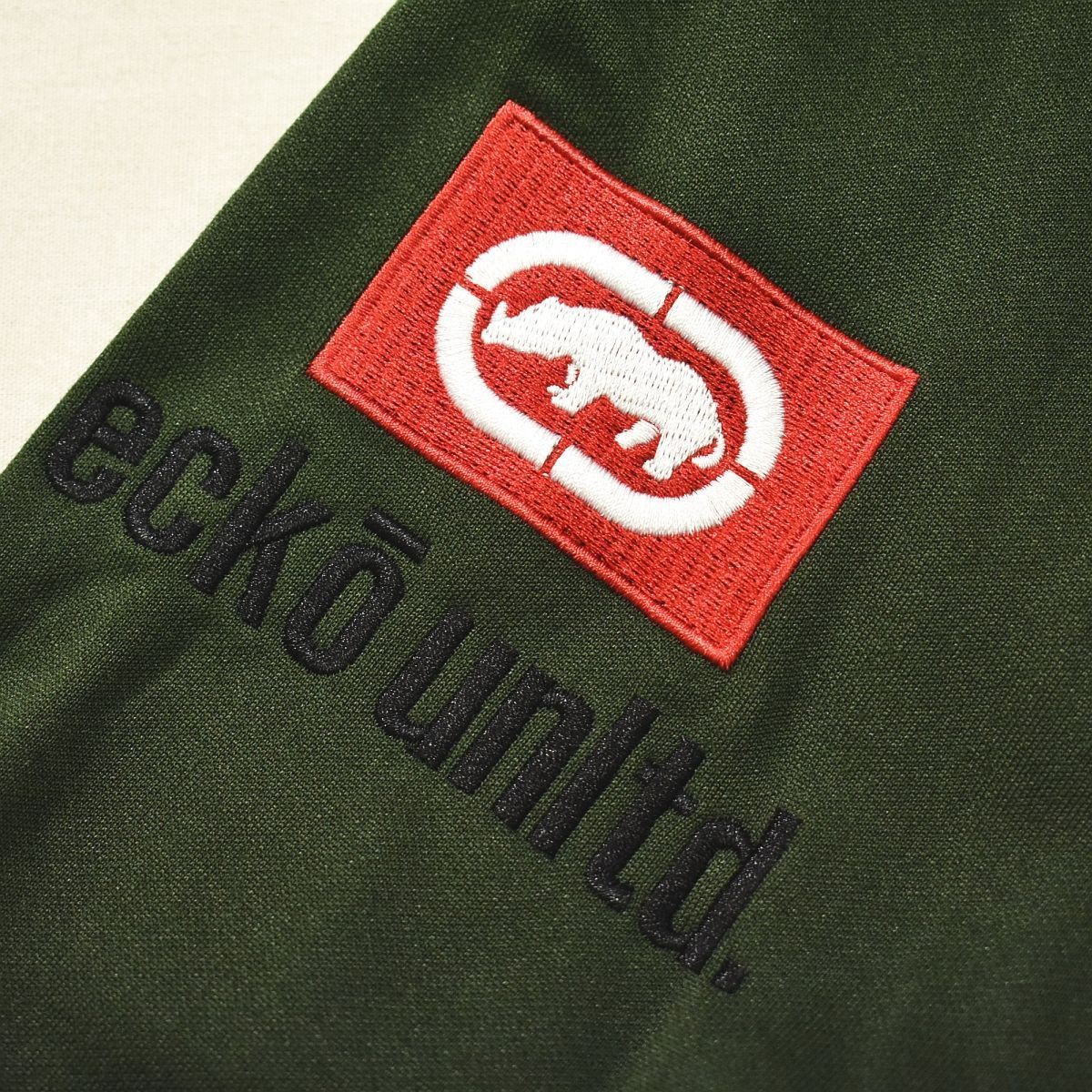 【デッドストック】 90s00s エコー アンリミテッド ECKO UNLTD 刺繍ロゴ トラックジャケット ジャージ 3L オリーブグリーン メンズ