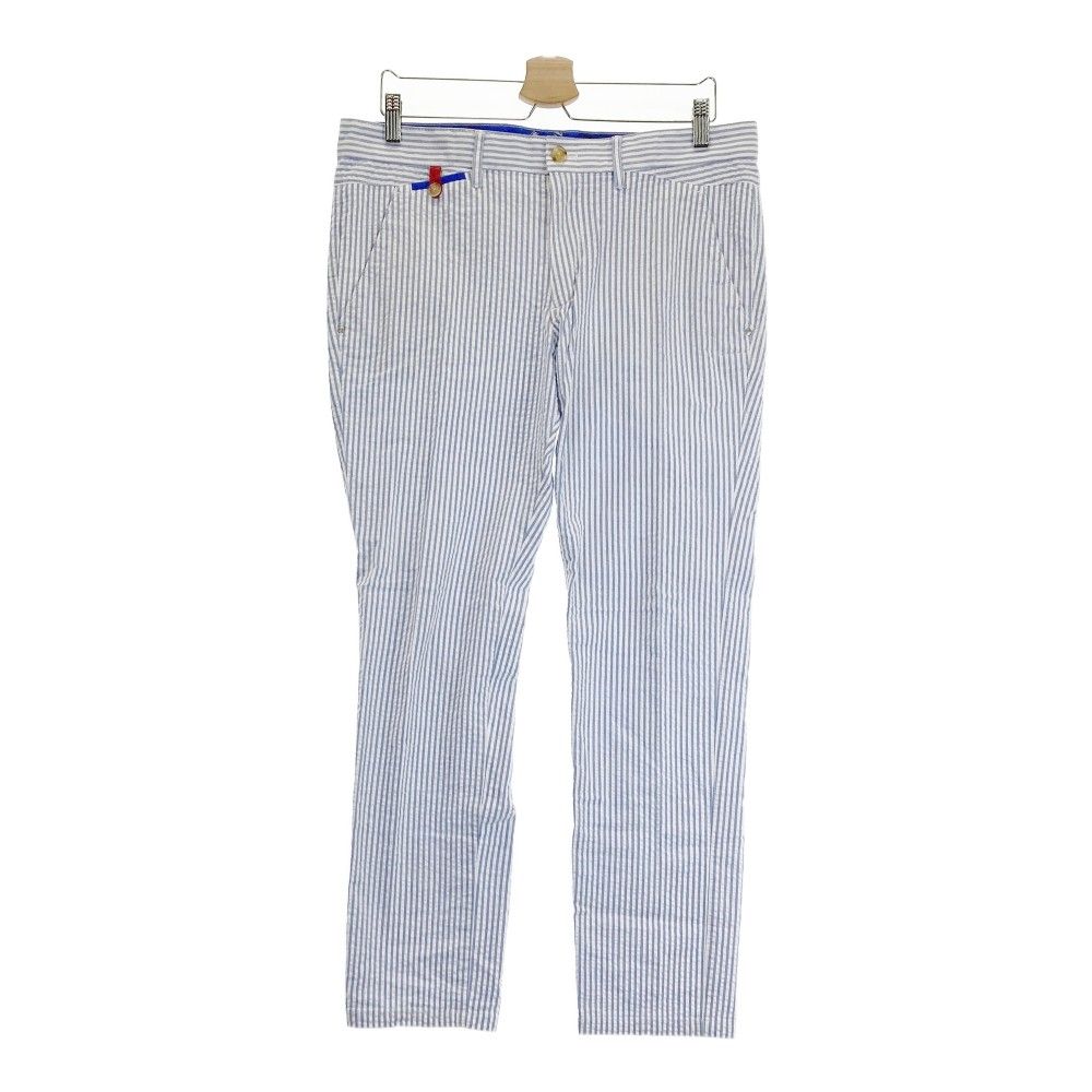 サイズ：LL ST ANDREWS セントアンドリュース シアサッカー ストレッチパンツ ストライプ柄 ブルー系 [240101262917] ゴルフウェア メンズ ストスト