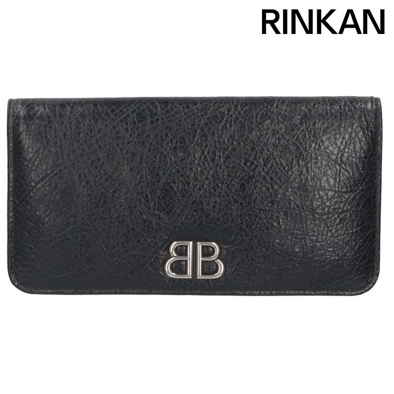 バレンシアガ 765428 モナコ BBロゴレザー長財布 メンズ